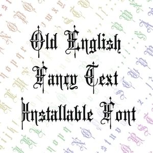 Fonte instalável Victorian Old English Fancy Text Ornamental | Letras maiúsculas e minúsculas ornamentais vintage, caligrafia OTF TTF