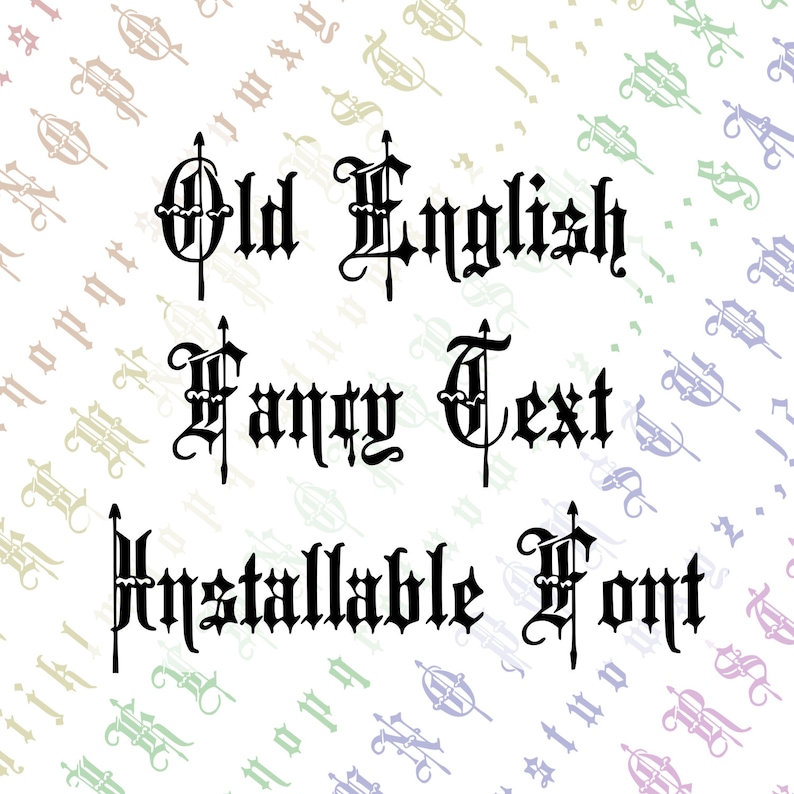 Installable Font Victorian Old English Fancy Text Ornamental Vintage