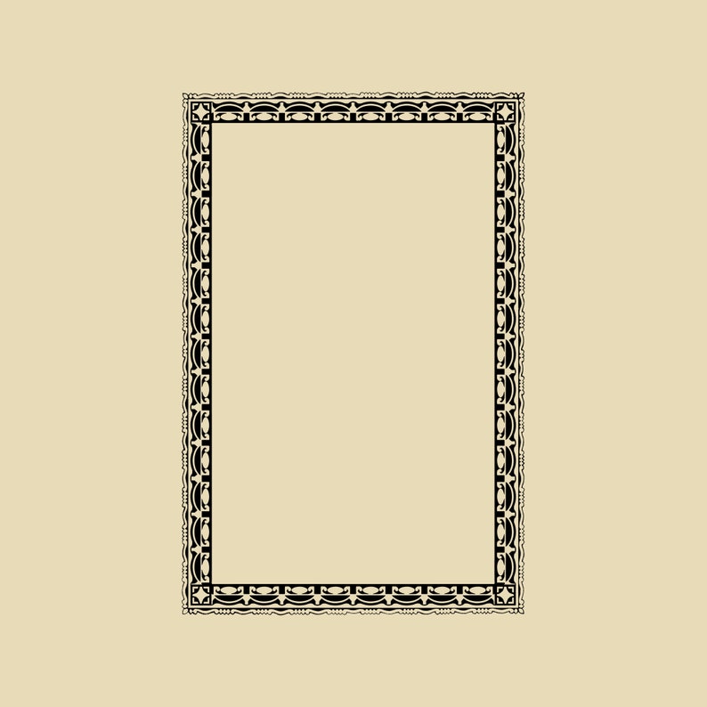 Vintage Art Nouveau Border Element Antique Rectangular Frame Decorative Element Vector Geometric Curves Download SVG PNG JPG image 3