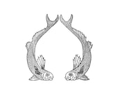 Vintage Fish Border | Vector Clipart Nautical Frame Element | Fish, Ocean, Sea Instant Digital Download SVG PNG JPG