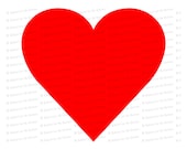 Basic Simple Red Heart | Valentine's Day Vector Clipart | Romantic Wedding Love SVG PNG JPG