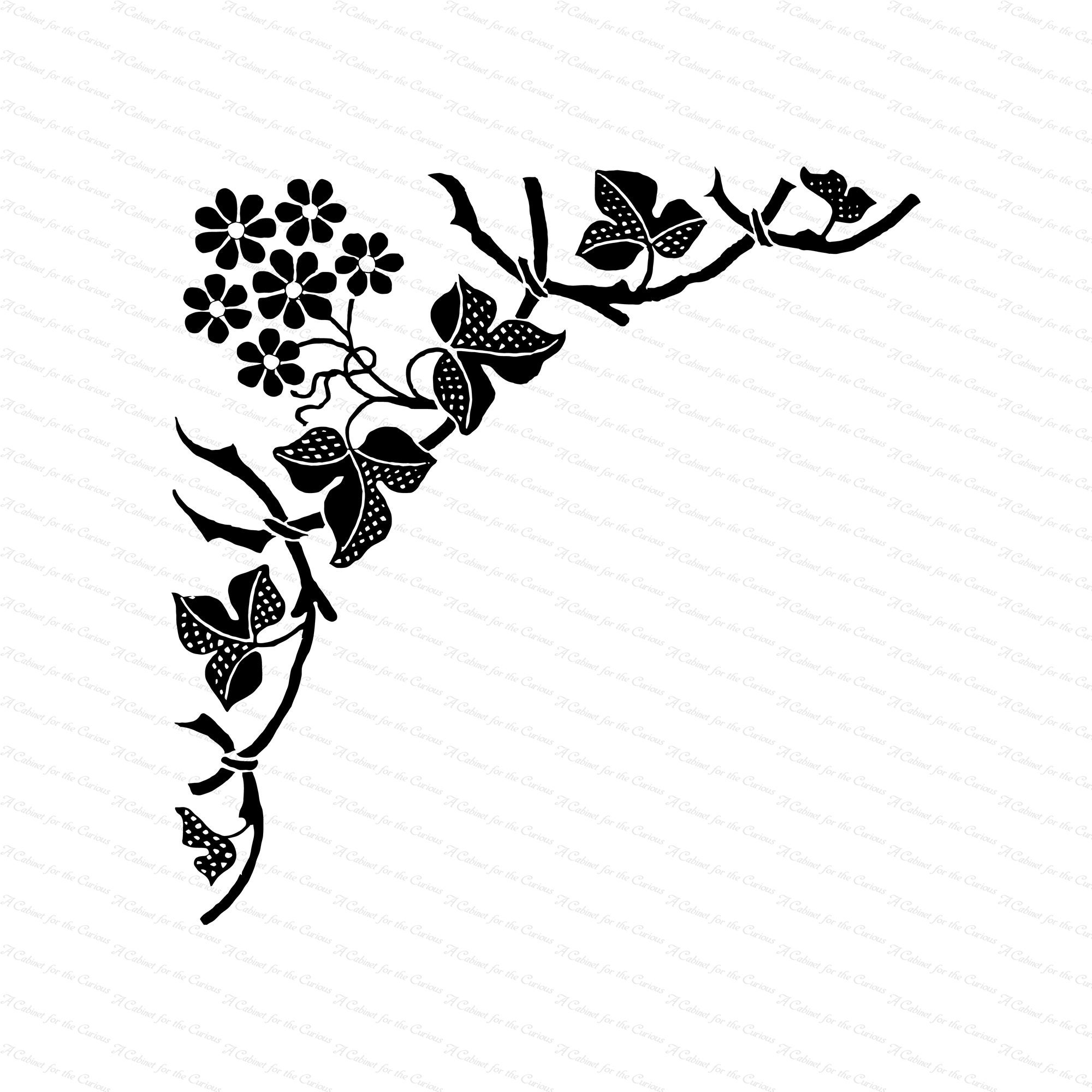 Download Vintage Victorian Floral Leaf Corner Embellishment Antique Etsy