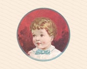 Sweet Vintage Little Boy with Bowtie | Victorian Child Color Vector Clipart Instant Download SVG PNG JPG