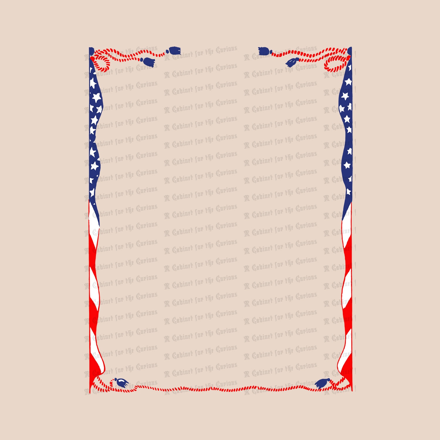 Vintage American Flag Border | Antique Edwardian Patriotic Frame