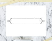 Vintage Frilly Title Border Element | Antique Victorian Rectangle Header Frame | Vector Clipart Instant Download SVG PNG JPG