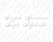 Vector Clipart Spencerian Penwork Alphabet Letters  | Vintage Victorian Ornamental Cursive Script Uppercase, Lowercase | Calligraphy SVG PNG