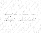 Vector Clipart Spencerian Penwork Alphabet Letters  | Vintage Victorian Ornamental Cursive Script Uppercase, Lowercase | Calligraphy SVG PNG