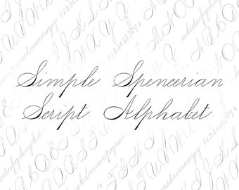 Vector Clipart Spencerian Penwork Alphabet Lettres | vintage Victorian Ornamental Cursive Script Majuscules, minuscules | Calligraphie SVG PNG