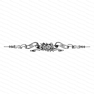Viktorianische Blumen- und Bandverzierung | Antike Vintage 1870er Blumen & Band Vektor Clip Art Instant Download |  PNG JPG SVG