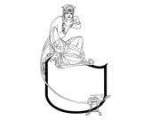 Fortune Teller Border Vector Clipart | Crystal Ball Gazing Frame Element Occult Mystic Clairvoyant Halloween Instant Download SVG PNG JPG