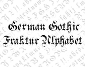 Vector Clipart Victorian German Gothic Fraktur Ornamental Alphabet | Vintage Ornamental Uppercase & Lowercase Letters | Calligraphy SVG PNG