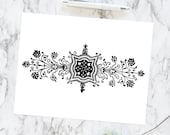Vintage Edwardian Floral Decorative Embellishment | Antique Vector Decorative Design Element Clipart | Instant Digital Download SVG PNG JPG