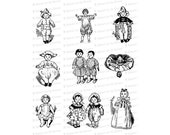 Printable Vintage Edwardian Dolls | 1910s Antique Doll Collage Sheet Vector Clipart Instant Download SVG PNG JPG