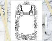 Vintage Floral Border with Cherubs | Antique Valentine's Frame | Victorian Vector Romantic, Flowers, Wedding SVG PNG JPG