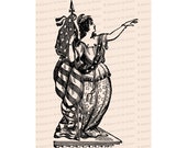 Victorian Columbia | Woman, United States Flag and Laurel | American Patriotic Lady Liberty Vector Clip Art SVG PNG JPG Digital