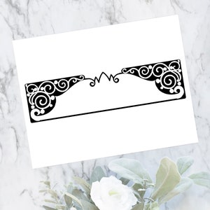 May include: Black and white decorative border with a swirling design. The border is perfect for adding a touch of elegance to any project.