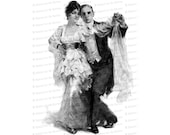 Vintage Dancing Couple | Antique Man & Woman Dancing Clip Art Instant Download PNG JPG