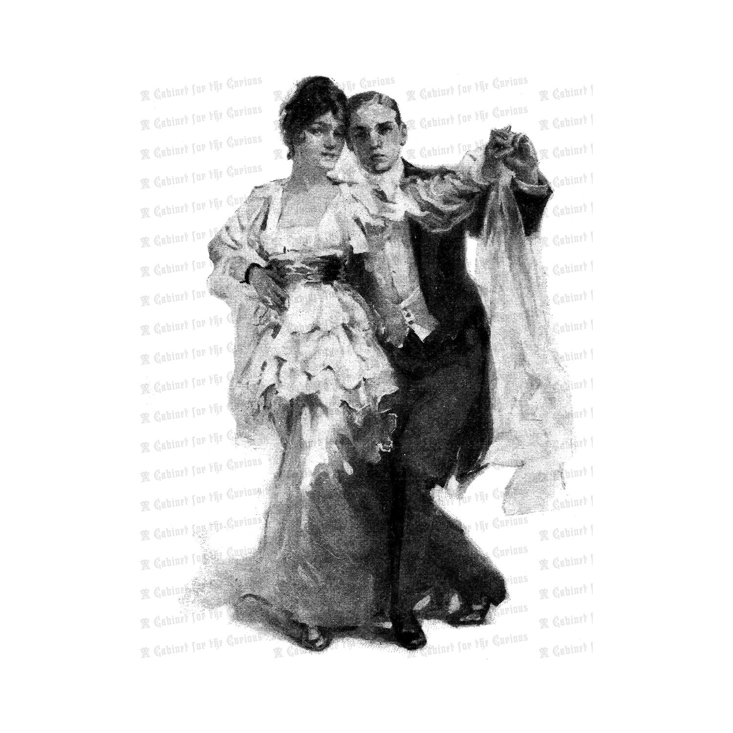 Vintage Dancing Couple | Antique Man & Woman Dancing Clip Art Instant ...