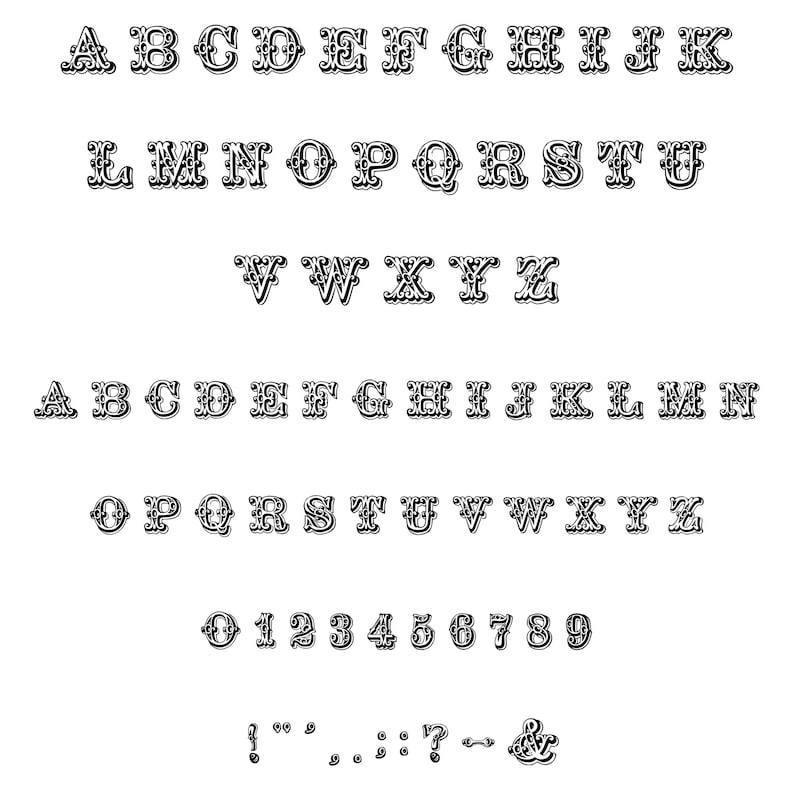 Download Punctuation Svg Png Vintage Hand Drawn Uppercase Lowercase Serif Letters Victorian Canon Ornamental Alphabet Vector Clipart Numbers Clip Art Art Collectibles Testpoint Xyz
