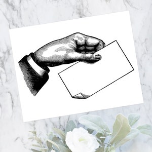Vintage Viktorianische Handhaltung Blanko Karte | Antikes Blanko Schild, BlankoPapier Clipart | Sofort Digital Download SVG PNG JPG