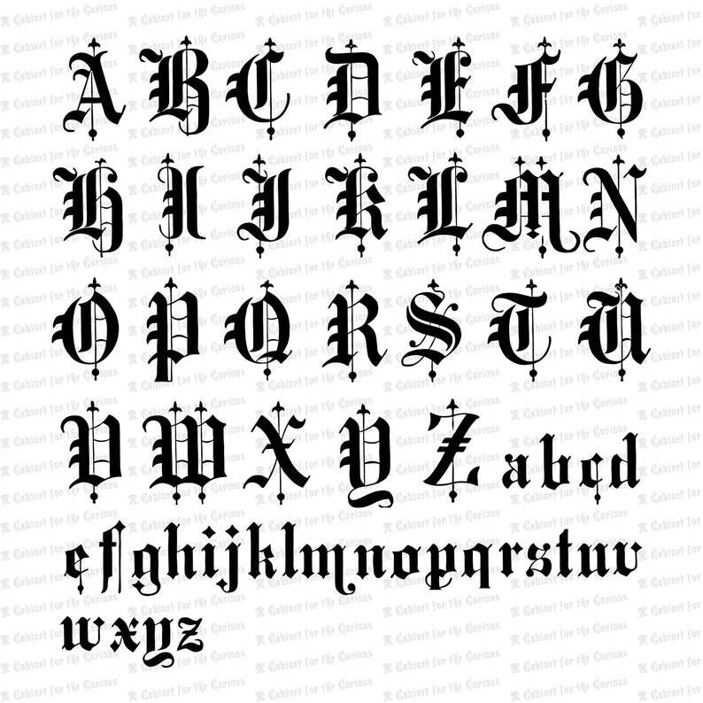Download Victorian Old English Title Text Ornamental Alphabet Vector | Etsy