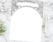 Vintage Arched Ornate Filigree Title Element | Antique Victorian Arched Header Frame | Vector Clipart Instant Download SVG PNG JPG