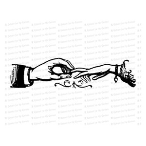 Vintage Victorian Wedding Ring Clipart / Ilustración Antigua Hombre Poniendo Anillo en el Dedo de la Mujer Vector Clip Art SVG PNG JPG