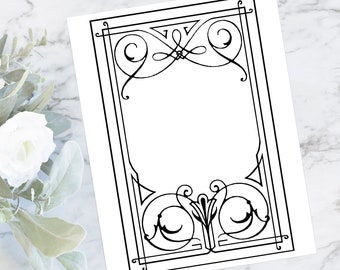 Vintage Ornate Victorian Border | Antique Decorative Frame | Fancy Vector Clipart SVG PNG JPG