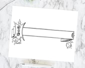 Vintage Fancy Title Border Element with Roses | Antique Victorian Rectangle Header Frame | Vector Clipart SVG PNG JPG