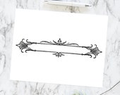 Vintage Ornate Decorative Title Border Element | Antique Victorian Header Frame | Vector Clipart Instant Download SVG PNG JPG