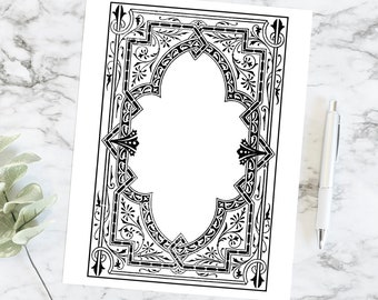 Vintage Ornate Victorian Border | Antique Decorative Frame | Fancy Vector Clipart SVG PNG JPG