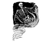 Digital Vintage Edwardian Spooky Skeleton | Halloween Vector Clipart Instant Download SVG PNG JPG