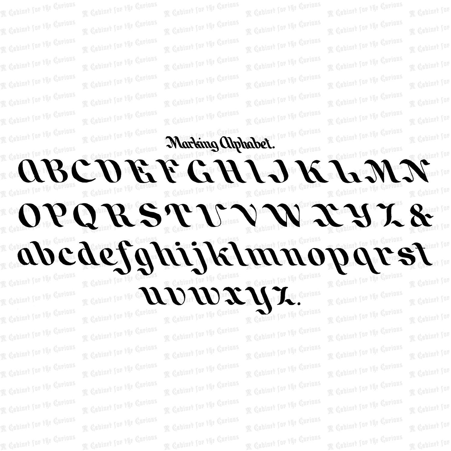 Vector Clipart Victorian Brush Letter Marking Alphabet - Etsy