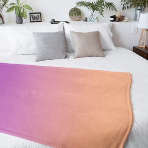 Pink Orange Ombre Throw Blanket