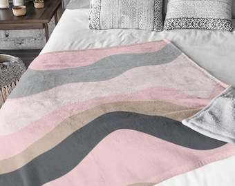Pink & Sand Minky Blanket - 50" x 60"