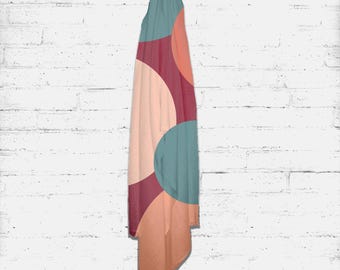 Burgundy Teal Shawl Pashmina Style - 73.5" x 27" inches