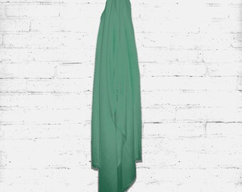 Bufanda de pashmina verde esmeralda de 73,5" x 27"