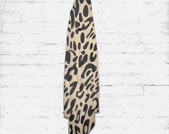 Chal de leopardo estilo pashmina - 73,5" x 27" pulgadas