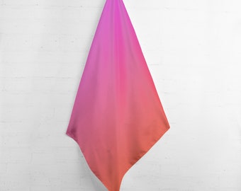 Bufanda ombré rosa fuerte y naranja de 22 x 22