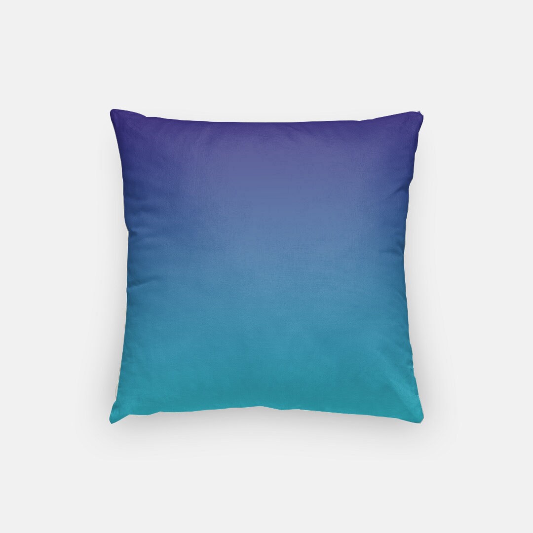 Ocean Blue Ombre Pillow Cover. Deep Teal Etsy