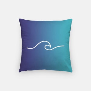 Ocean Wave Pillow Cover Ombre - 16 inch