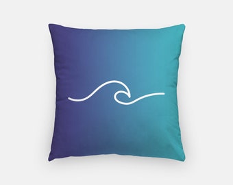 18x18 TAYEGU Waves Oceans Beach Blue Ocean Sea Sand Summer Nature Tropical Sunset Gift Throw Pillow Multicolor