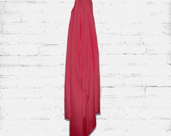 Bufanda de pashmina rojo rubí de 73,5" x 27" pulgadas.