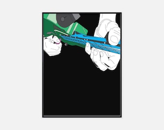 Bass Guitar Poster - 18" x 24"