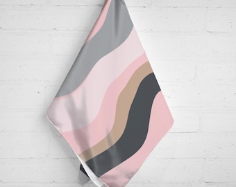 Light Pink & Gray Scarf 22 x 22