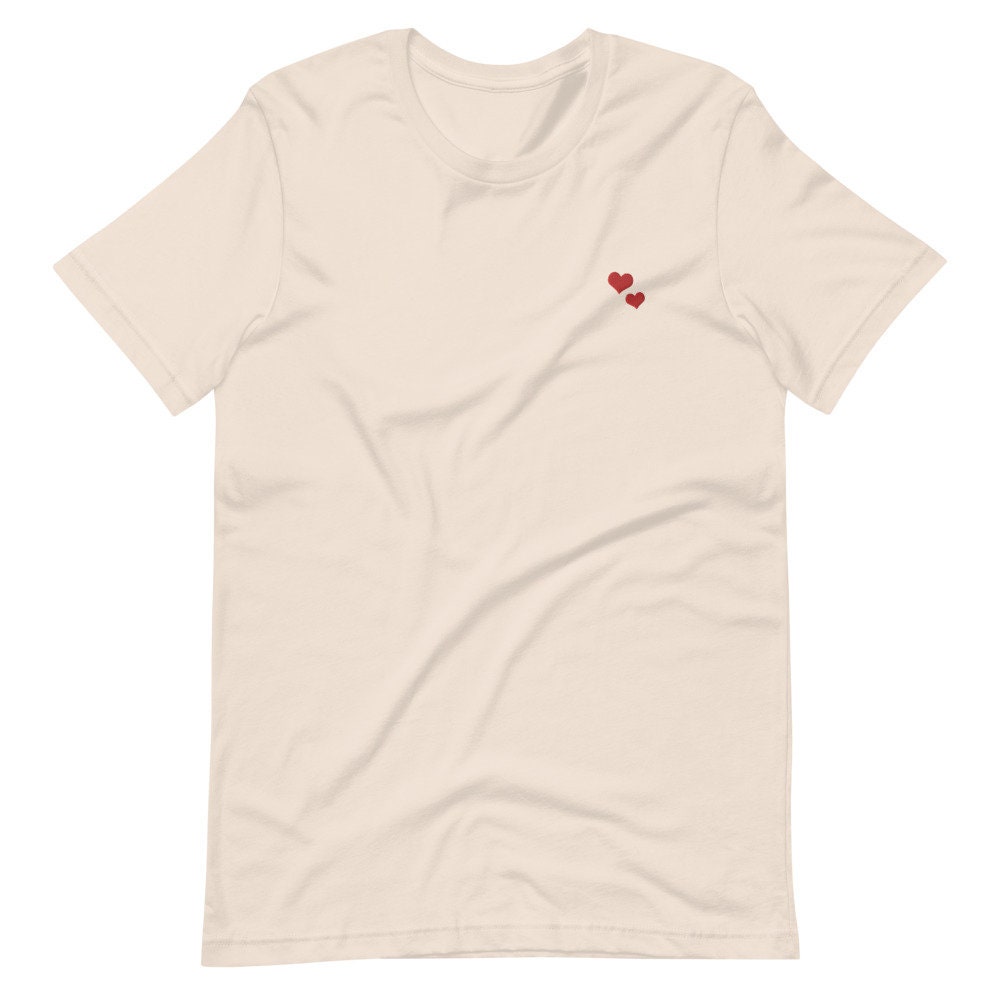 ★AMl PARlS★ 25SS Women's Heart Logo Embroidered T-shirt BF Women's Embroidered Heart Letter or Word T-shirt - Etsy