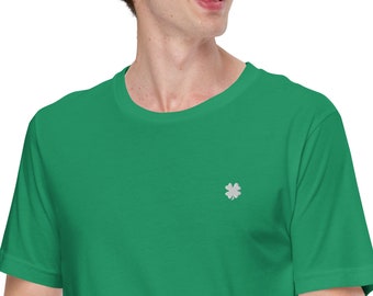 Embroidered Clover t-shirt Green Tee White Clover