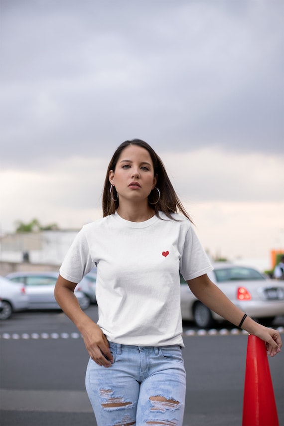 ★ILLIGO★ Heart Lace Fitted Crop T-Shirt White MUSINSA | ILLIGO Heart Lace Fitted Crop T-Shirt Charcoal