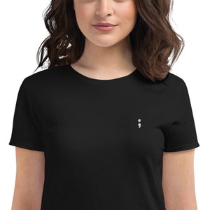 Women's Embroidered Semicolon T-Shirt
