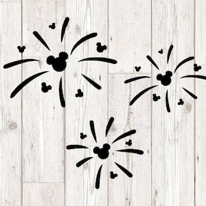Tête de Mickey feux d'artifice SVG, feux d'artifice SVG et téléchargement PNG pour cricut et fichiers de découpe silhouette pour cricut silhouette